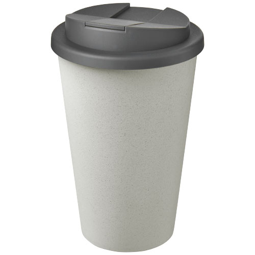 Gobelet recyclé personnalisé 350 ml Americano® Eco Gris et Blanc